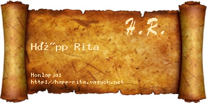 Hápp Rita névjegykártya