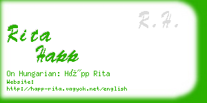 rita happ business card